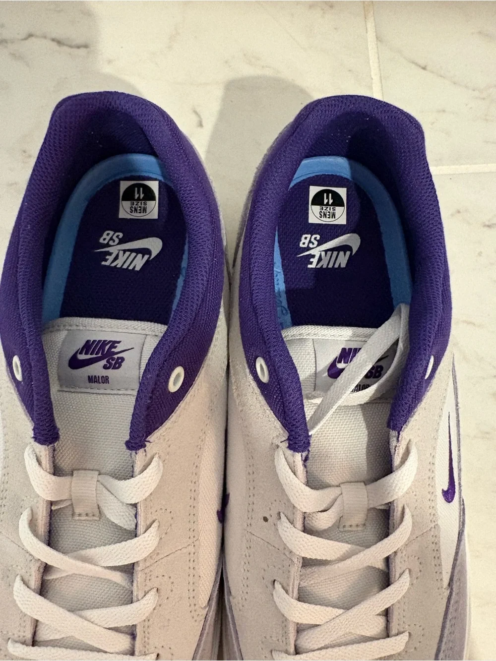 NIB Nike Men’s SB Malor Platinum Tint Wolf Grey Summit White Court Purple